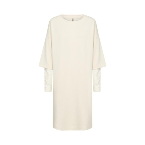 Soya Concept Elegant Cream Dress with Lace Sleeves - Picture 4 of 5